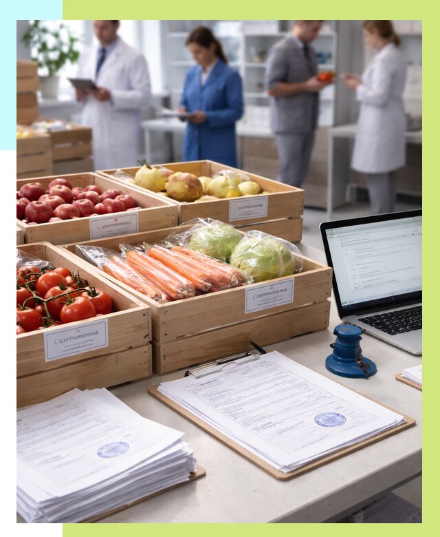 Сертификация овощей и фруктов в Соли-Илецке от 8855 р. | Алешин-Сои