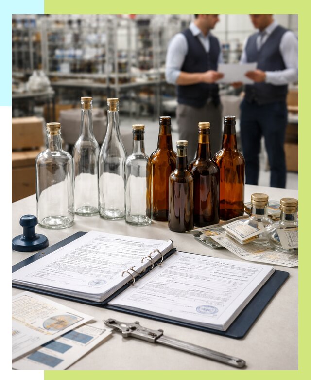 Сертификация стеклянных бутылок в Соли-Илецке от 26045 р. | Алешин-Сои